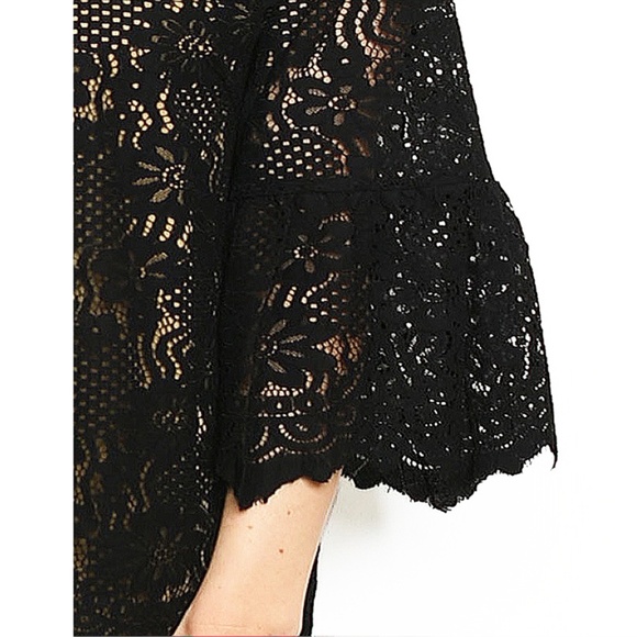 Victorian Ruffle Bell Sleeve Crochet Eyelet Blouse - Picture 4 of 7